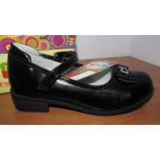 B&G 2817-49 туфли черные девочке классика с бантиком