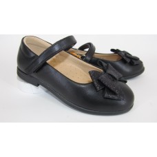 Skazka R209033615 черные туфли с бантиком на каблучке девочке 