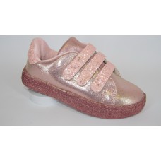 Style-baby 968В блестящие розовые кроссовки-кеды девочке 