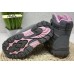 American Club зимові термо черевики з мембраною TRIPLETEX сірі з рожевим "сніжинка"