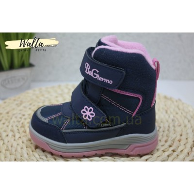 B&G   зимові термо чобітки сині з рожевим дівчаткам 
