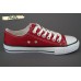 красные текстильные кеды реплика Converse на шнуровке