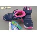 B&G Би джи TKT22-17 термо ботинки девочке синие с розовым "снежинки"