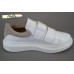 MERMAID кожаные кроссовки белые на липучках и платформе 