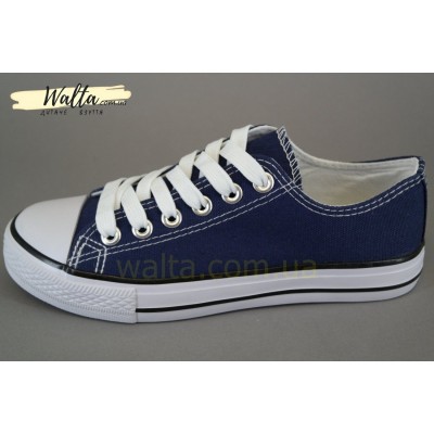 Violeta синие текстильные кеды реплика Converse all star
