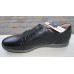 Kangfu N1385-2 кожаные мужские подростковые туфли-кроссовки черные