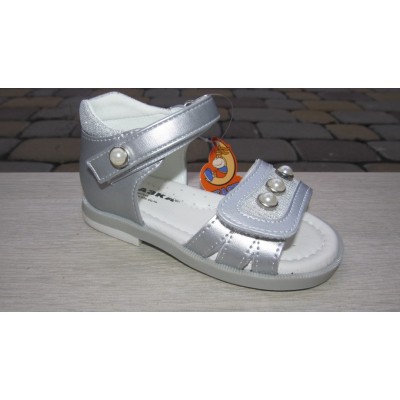 Сказка 526030005 босоножки серебро с бусинками девочке подкладка кожа 