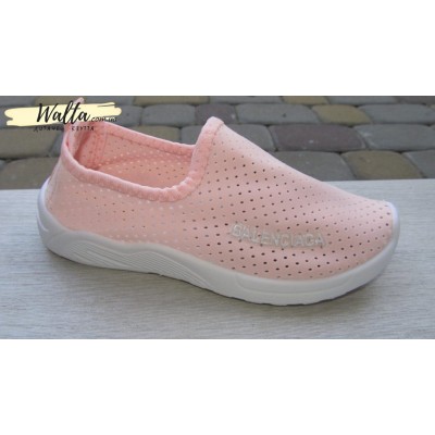 Violeta 203-7 текстильные слипоны перфорация розовые девочке 